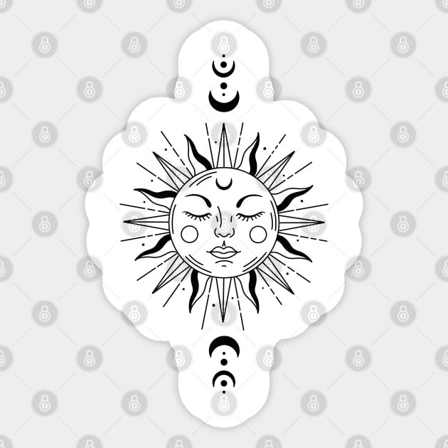 Boho Sun Moon Sticker by Tebscooler